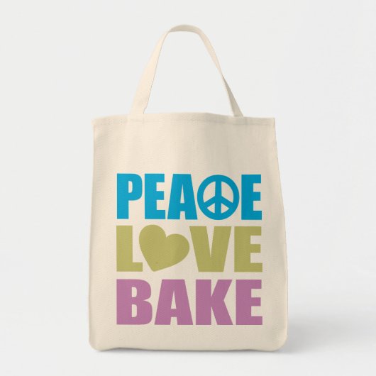 Peace Love Bake Tote Bag (Voorkant)