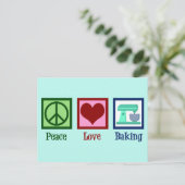 Peace Love Baking Briefkaart (Staand voorkant)