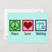 Peace Love Baking Briefkaart (Voorkant / Achterkant)