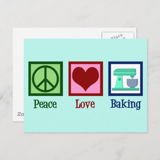 Peace Love Baking Briefkaart (Voorkant / Achterkant)