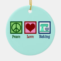Peace Love Baking Cute Blauwgroen Bakery kerst