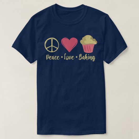 Peace Love Baking Koking Baking Baker T-shirt (Design voorkant)