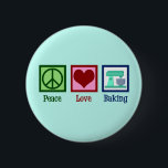 Peace Love Baking Kute Bakery Blauwgroen Stand Mix Ronde Button 5,7 Cm<br><div class="desc">Vredesliefhebber. Een schattig bakkergeschenk voor iemand die een bakkerij bezit en van  gebakken producten houdt.</div>