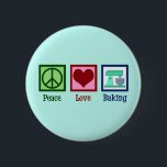 Peace Love Baking Kute Bakery Blauwgroen Stand Mix Ronde Button 5,7 Cm<br><div class="desc">Vredesliefhebber. Een schattig bakkergeschenk voor iemand die een bakkerij bezit en van  gebakken producten houdt.</div>