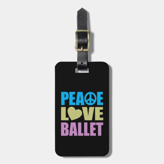 Peace Love Ballet Bagagelabel (Voorkant verticaal)