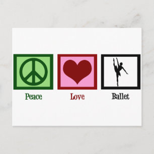 Peace Love Ballet Briefkaart