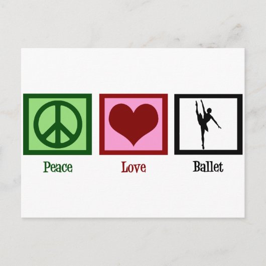 Peace Love Ballet Briefkaart (Voorkant)
