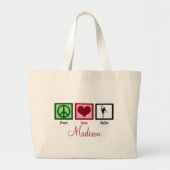 Peace Love Ballet Custom Dancer Grote Tote Bag (Voorkant)