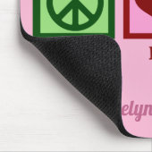 Peace Love Ballet Cute Custom Pink Ballerina Muismat (Hoek)