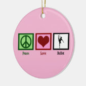 Peace Love Ballet Cute Pink Ballerina Keramisch Ornament (Links)