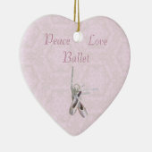 'Peace, Love & Ballet' Lace Heart Ornament (Rechts)