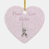 'Peace, Love & Ballet' Lace Heart Ornament (Voorkant)