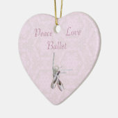'Peace, Love & Ballet' Lace Heart Ornament (Links)
