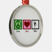 Peace Love Ballet Metalen Ornament (Rechts)
