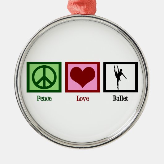 Peace Love Ballet Metalen Ornament (Voorkant)