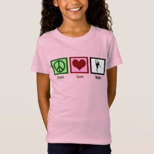 Peace Love Ballet  Pink Ballerina Girl's T-shirt