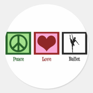 Peace Love Ballet Ronde Sticker