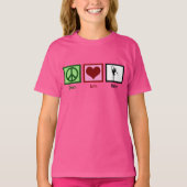 Peace Love Ballet Roze Meisjes T-shirt (Voorkant)