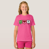 Peace Love Ballet Roze Meisjes T-shirt (Voorkant volledig)