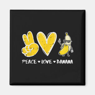 Peace Love Banana Funny Fruit Food Vegan Vrouwen M Magneet