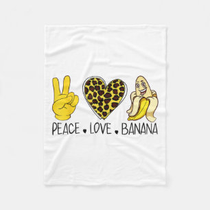 Peace Love Banana Humor Fruitliefhebber Funny Love Fleece Deken