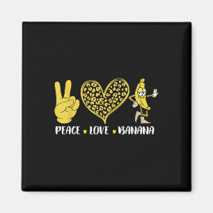Peace Love Banana Humor Fruitliefhebber Funny Love Magneet