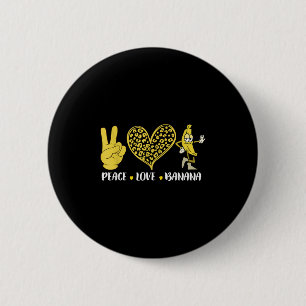 Peace Love Banana Humor Fruitliefhebber Funny Love Ronde Button 5,7 Cm