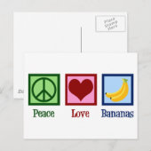 Peace Love Bananas Briefkaart (Voorkant / Achterkant)