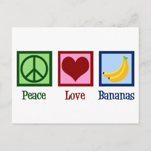 Peace Love Bananas Briefkaart