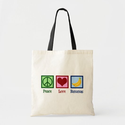 Peace Love Bananas Tote Bag (Voorkant)