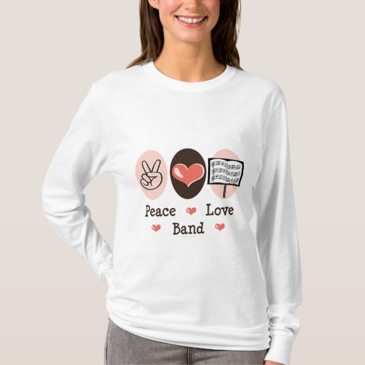 Peace Love Band Long-hoeve T-shirt (Voorkant)