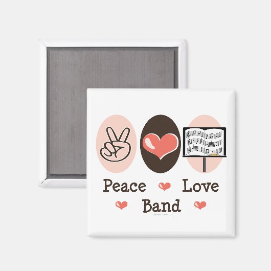 Peace Love Band Magnet (Voorkant / Achterkant)