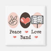 Peace Love Band Magnet (Voorkant)