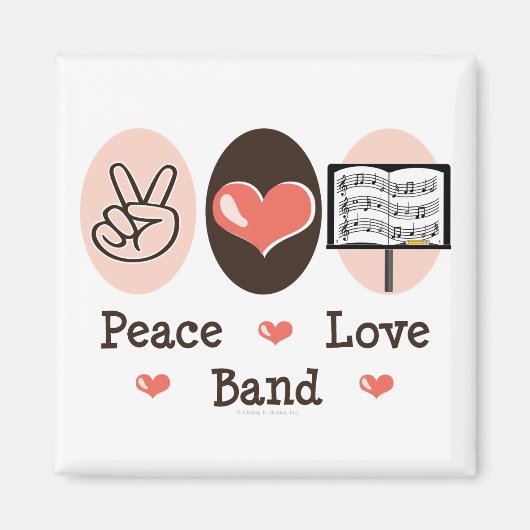 Peace Love Band Magnet (Voorkant)