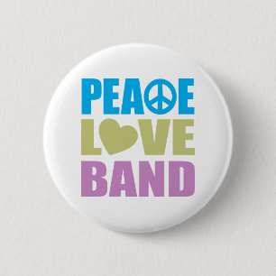 Peace Love Band Ronde Button 5,7 Cm
