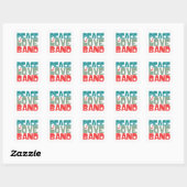 Peace Love Band Vierkante Sticker (Vel)