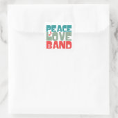 Peace Love Band Vierkante Sticker (Tas)