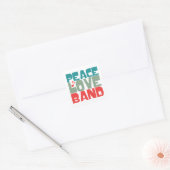 Peace Love Band Vierkante Sticker (Envelop)
