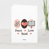 Peace Love Band Wenskaart Kaart (Achterkant)