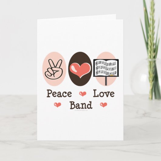 Peace Love Band Wenskaart Kaart (Voorkant)