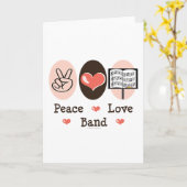 Peace Love Band Wenskaart Kaart (Gele Bloem)