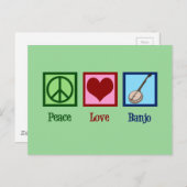 Peace Love Banjo Briefkaart (Voorkant / Achterkant)