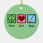 Peace Love Banjo Keramisch Ornament (Voorkant)
