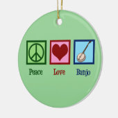Peace Love Banjo Keramisch Ornament (Links)