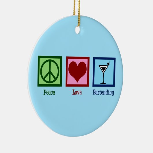 Peace Love Bartending Keramisch Ornament (Rechts)