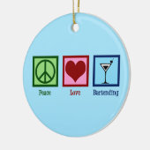 Peace Love Bartending Keramisch Ornament (Links)