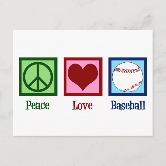 Peace Love Baseball Briefkaart (Voorkant)
