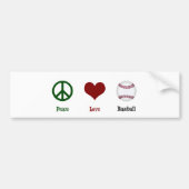 Peace Love Baseball Bumpersticker (Voorkant)