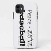 Peace Love Baseball Case-Mate iPhone Case (Achterkant)