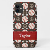 Peace Love Baseball Case-Mate iPhone Case (Achterkant)